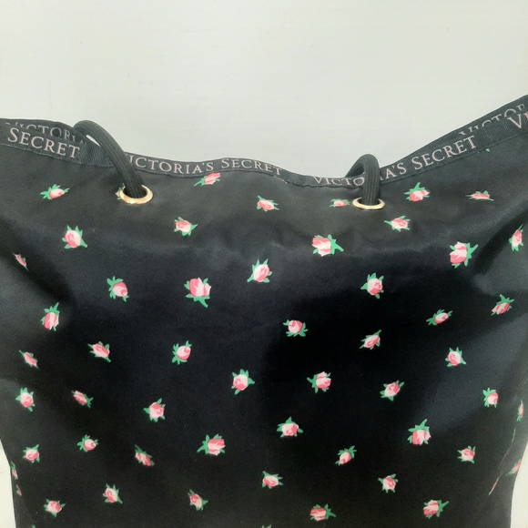 Victoria's Secret Handbags - Victoria's Secret Black Floral Tote Bag